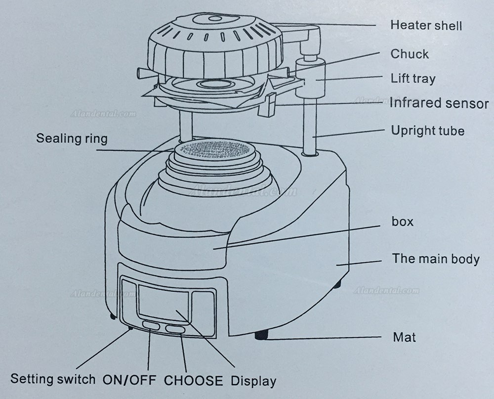 Dental Vacuum Forming Former Thermoforming Machine 8 button Denshine 110V/220V